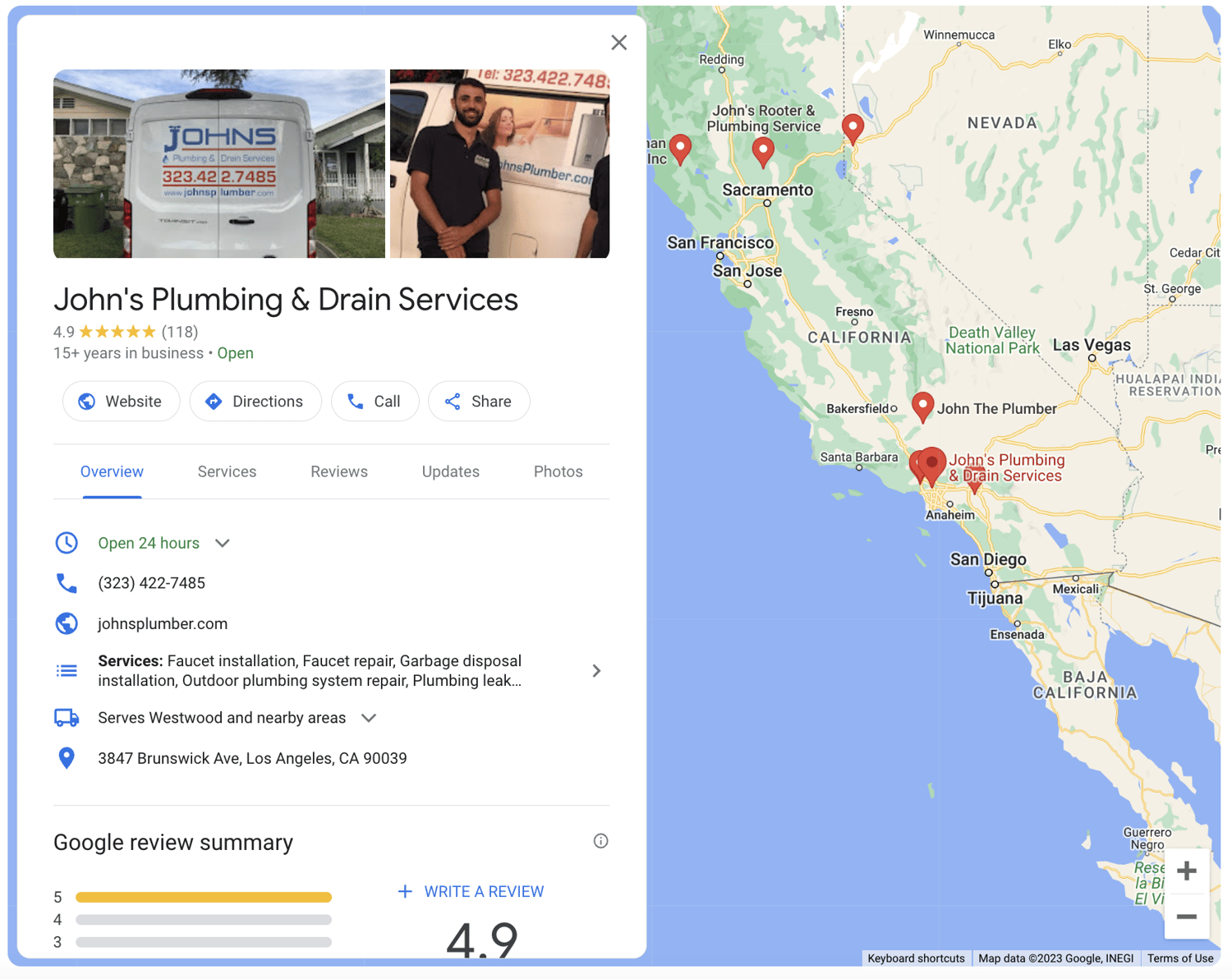 Examples of Home Services Businesses Who Have a Strong Online Presence Johns plubming